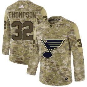 Wholesale Cheap Adidas Blues #32 Tage Thompson Camo Authentic Stitched NHL Jersey