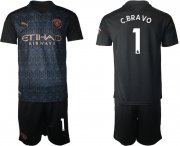 Wholesale Cheap Men 2020-2021 club Manchester City away 1 black Soccer Jerseys