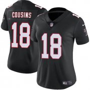 Cheap Women's Atlanta Falcons #18 Kirk Cousins Black 2023 Stitched Jersey(Run Small)