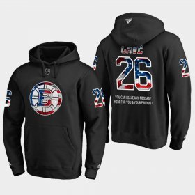 Wholesale Cheap Bruins #26 Colby Cave NHL Banner Wave Usa Flag Black Hoodie