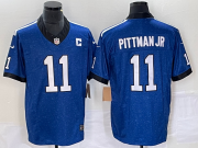 Wholesale Cheap Men's Indianapolis Colts #11 Michael Pittman Jr Royal 2023 FUSE Indiana Nights Limited Stitched Jersey