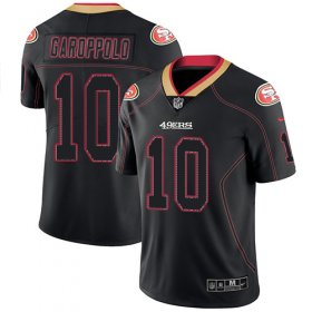 Wholesale Cheap Nike 49ers #10 Jimmy Garoppolo Lights Out Black Men\'s Stitched NFL Limited Rush Jersey