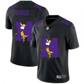 Wholesale Cheap Minnesota Vikings #14 Stefon Diggs Men\'s Nike Team Logo Dual Overlap Limited NFL Jersey Black