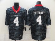 Wholesale Cheap Men's Dallas Cowboys #4 Dak Prescott 2020 Camo Limited Stitched Nike NFL Jersey