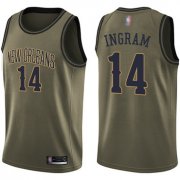 Wholesale Cheap Pelicans #14 Brandon Ingram Green Basketball Swingman Salute to Service Jersey