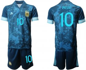 Wholesale Cheap Men 2021 National Argentina away 10 blue soccer jerseys