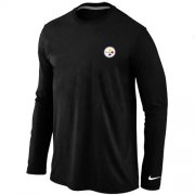 Wholesale Cheap Nike Pittsburgh Steelers Sideline Legend Authentic Logo Long Sleeve T-Shirt Black