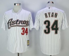 Wholesale Cheap Astros #34 Nolan Ryan White Strip 2000 Turn Back The Clock Stitched MLB Jersey