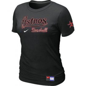 Wholesale Cheap Women\'s MLB Houston Astros Black Nike Short Sleeve Practice T-Shirt