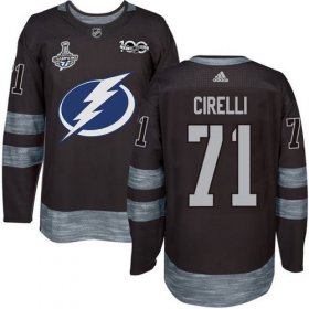 Cheap Adidas Lightning #71 Anthony Cirelli Black 1917-2017 100th Anniversary 2020 Stanley Cup Champions Stitched NHL Jersey
