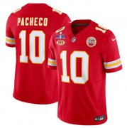 Cheap Men's Kansas City Chiefs #10 Isiah Pacheco Red 2024 F.U.S.E. Super Bowl LVIII Patch With NKH Patch Vapor Untouchable Limited Football Stitched Jersey