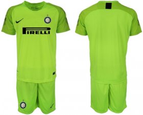 Wholesale Cheap Inter Milan Blank Shiny Green Goalkeeper Soccer Club Jersey