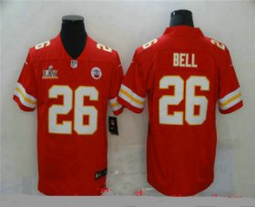 Wholesale Cheap Men\'s Kansas City Chiefs #26 Le\'Veon Bell Red 2021 Super Bowl LV Vapor Untouchable Stitched Nike Limited NFL Jersey
