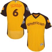 Wholesale Cheap Orioles #6 Jonathan Schoop Gold Flexbase Authentic Collection 2016 All-Star American League Stitched MLB Jersey