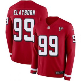 Wholesale Cheap Nike Falcons #99 Adrian Clayborn Red Team Color Men\'s Stitched NFL Limited Therma Long Sleeve Jersey