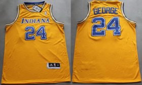 Wholesale Cheap Indiana Pacers #24 Paul George ABA Hardwood Classic Swingman Yellow Jersey