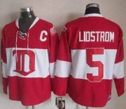 Wholesale Cheap Red Wings #5 Nicklas Lidstrom Red Winter Classic CCM Throwback Stitched NHL Jersey