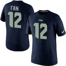 Wholesale Cheap Nike Seattle Seahawks #12 Fan Pride Name & Number NFL T-Shirt Blue