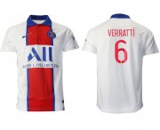 Wholesale Cheap Men 2020-2021 club Paris Saint-Germain away aaa version 6 white Soccer Jerseys