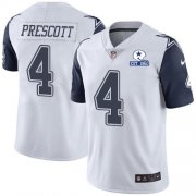 Wholesale Cheap Nike Cowboys #4 Dak Prescott White Men's Stitched With Established In 1960 Patch NFL Limited Rush Jersey