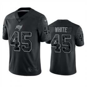 Wholesale Cheap Men\'s Tampa Bay Buccaneers #45 Devin White Black Reflective Limited Stitched Jersey