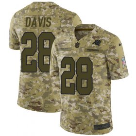 Wholesale Cheap Nike Panthers #28 Mike Davis Camo Men\'s Stitched NFL Limited 2018 Salute To Service Jersey