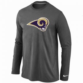 Wholesale Cheap Nike Los Angeles Rams Logo Long Sleeve T-Shirt Dark Grey