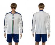 Wholesale Cheap Italy Blank White Away Long Sleeves Soccer Country Jersey
