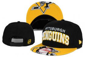 Wholesale Cheap NHL Pittsburgh Penguins Team Logo Black Snapback Adjustable Hat