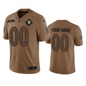 Wholesale Cheap Men\'s Los Angeles Rams Active Player Custom 2023 Brown Salute To Setvice Limited Football Stitched Jersey