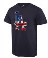 Wholesale Cheap Men's Los Angeles Dodgers USA Flag Fashion T-Shirt Navy Blue