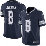 Wholesale Cheap Nike Cowboys #8 Troy Aikman Navy Blue Team Color Men's Stitched NFL Vapor Untouchable Limited Jersey