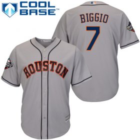 Wholesale Cheap Astros #7 Craig Biggio Grey Cool Base 2019 World Series Bound Stitched Youth MLB Jersey