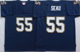 Wholesale Cheap Mitchell And Ness 1994 Chargers #55 Junior Seau Navy Blue Throwback Stitched NFL Jersey