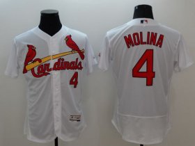 Wholesale Cheap Cardinals #4 Yadier Molina White Flexbase Authentic Collection Stitched MLB Jersey