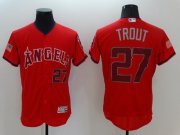 Wholesale Cheap Men Los Angeles Angels 27 Trout Red Elite 2021 MLB Jersey