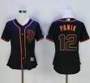 Wholesale Cheap Giants #12 Joe Panik Black Alternate Women's Stitched MLB Jersey