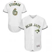 Wholesale Cheap Blue Jays #6 Marcus Stroman White Flexbase Authentic Collection Memorial Day Stitched MLB Jersey