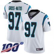 Wholesale Cheap Nike Panthers #97 Yetur Gross-Matos White Men's Stitched NFL 100th Season Vapor Untouchable Limited Jersey