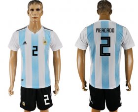 Wholesale Cheap Argentina #2 Mercado Home Soccer Country Jersey