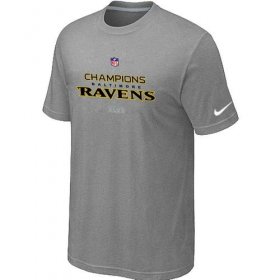 Wholesale Cheap Men\'s Nike Baltimore Ravens 2012 AFC Conference Champions Trophy Collection Long T-Shirt Light Grey