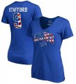 Wholesale Cheap Women's Detroit Lions #9 Matthew Stafford NFL Pro Line by Fanatics Branded Banner Wave Name & Number T-Shirt Royal