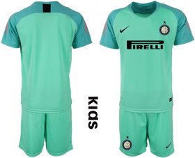 Wholesale Cheap Inter Milan Blank Green Goalkeeper Kid Soccer Club Jersey