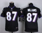 Wholesale Cheap Nike Ravens #87 Maxx Williams Black Alternate Youth Stitched NFL New Elite Jersey