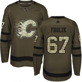 Wholesale Cheap Adidas Flames #67 Michael Frolik Green Salute to Service Stitched NHL Jersey
