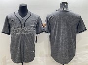 Wholesale Cheap Men's Minnesota Vikings Blank Gray With Patch Cool Base Stitched Baseball Jersey