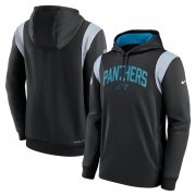 Wholesale Cheap Men's Carolina Panthers Black Sideline Stack Performance Pullover Hoodie