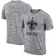 Wholesale Cheap Men's New Orleans Saints Nike Heathered Black Sideline Legend Velocity Travel Performance T-Shirt