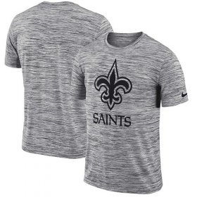 Wholesale Cheap Men\'s New Orleans Saints Nike Heathered Black Sideline Legend Velocity Travel Performance T-Shirt