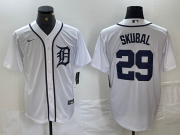 Cheap Men's Detroit Tigers #29 Tarik Skubal White Cool Base Stitched Jersey